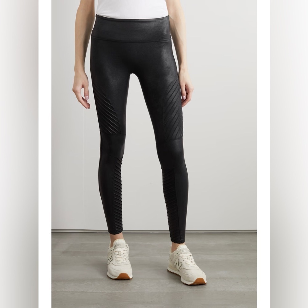 Spanx Moto Stretch Faux Leather Black‎ Leggings